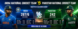 India National Cricket Team vs Pakistan National Cricket Team match scorecard