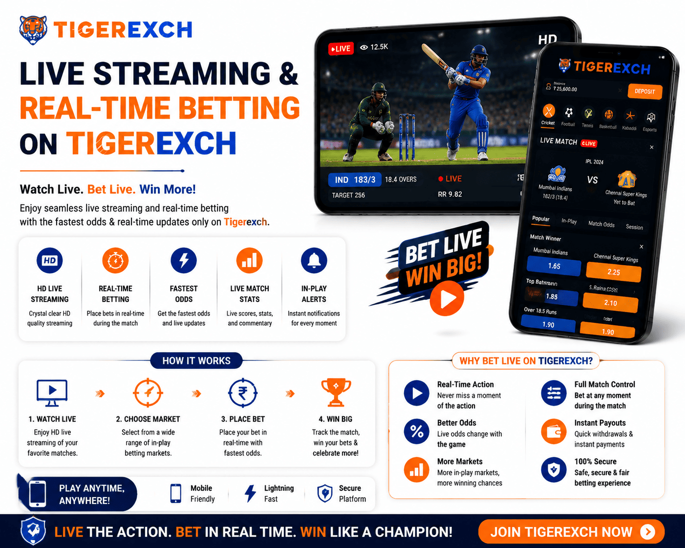 Live streaming and real-time betting on Tigerexch