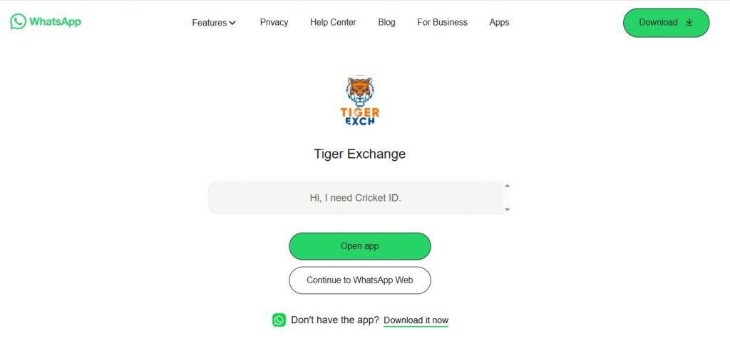 Contact Tigerexch team on WhatsApp for instant cricket ID
